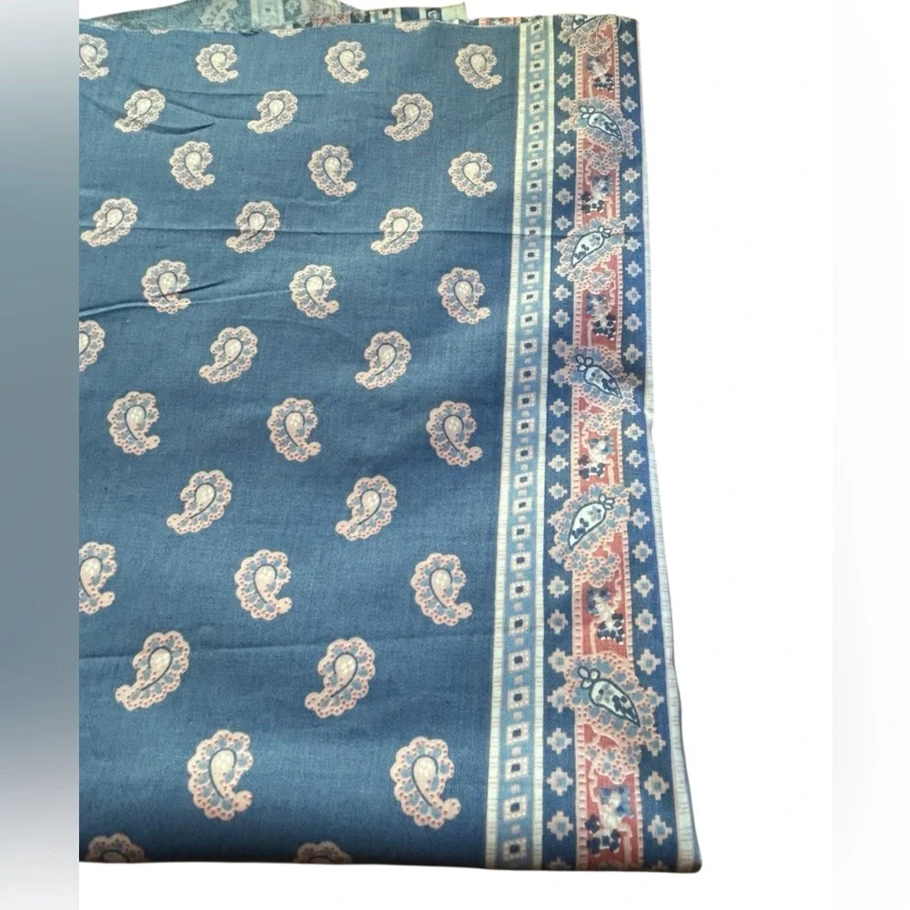 Cohama Riverdale Fabric Richard Felber Design Scotch Guard Blue Paisley 106 X 54